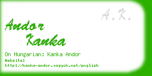 andor kanka business card